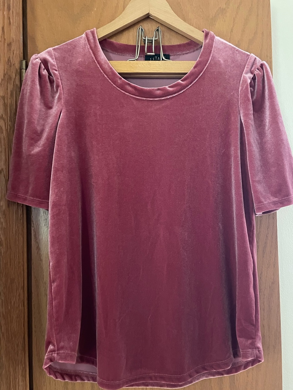 1. State Velvet Short Sleeve Top in Dusty Rose